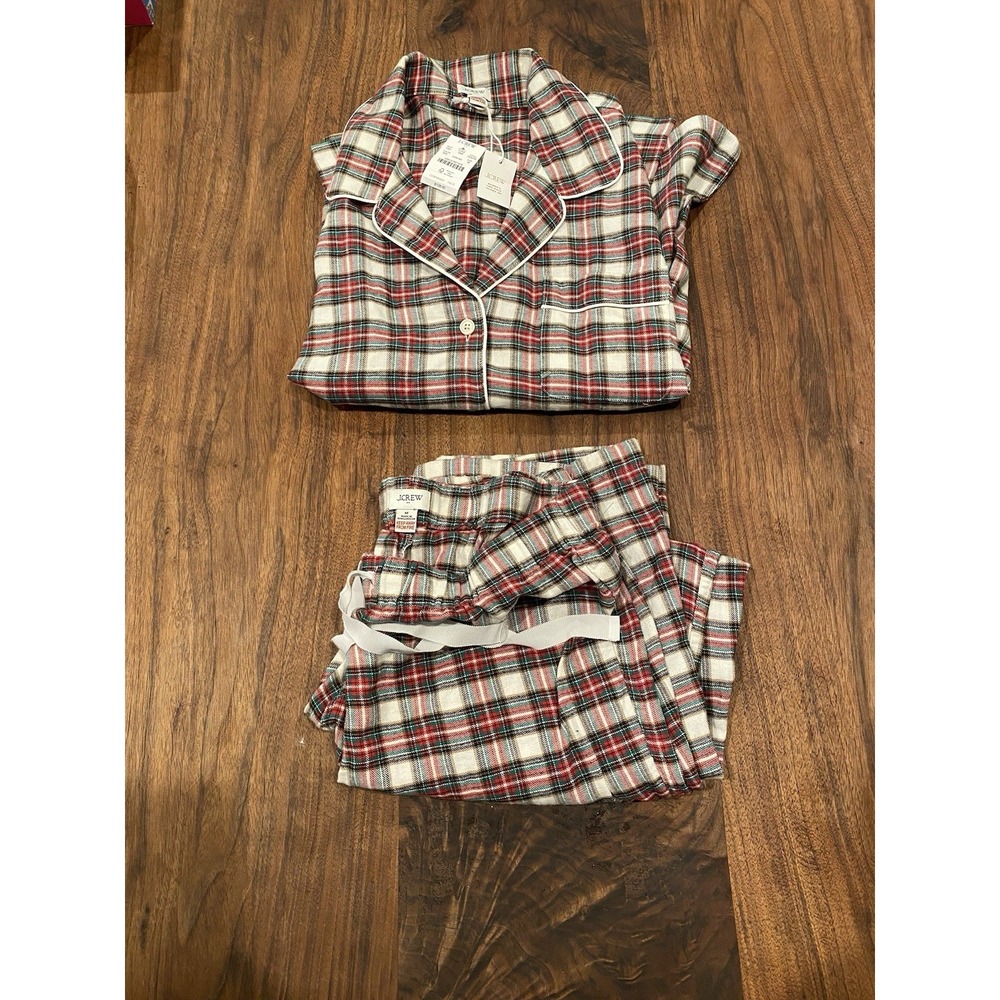 Brand New J. Crew Pajama Set Womens  Plaid Comfy Winter  Lounge Soft Cozy Size M
